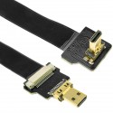 Cable vídeo HDMI plano FPV 50 cm micro D-macho a micro D-macho con ángulo