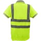 Camiseta tipo polo de manga corta reflectante amarillo para seguridad laboral de talla M