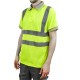 Camiseta tipo polo de manga corta reflectante amarillo para seguridad laboral de talla XL