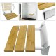 Asiento de ducha abatible. Silla plegable para ancianos de madera bambú y aluminio 320x328mm