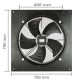 Extractor de aire de pared de 600 mm para ventilación industrial 1350 rpm cuadrado 790x790x100 mm