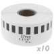 Rollo bobina de etiquetas continuas adhesivas compatibles con Brother DK-22214 DK-2214 12mm 10-pack
