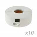 Rollo bobina de 400 etiquetas adhesivas compatibles con Brother DK-11201 DK-1201 29x90mm 10-pack