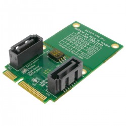 Tarjeta adaptadora SSD mSATA a SATA 2 x 7-pin