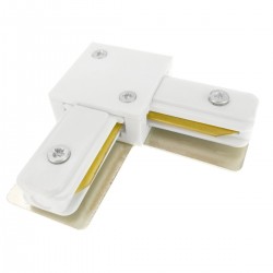 Unión empalme acodado para carril riel de luz de techo 1-via blanco