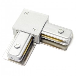 Unión empalme acodado para carril rail de luz de techo 1-via gris