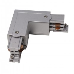 Unión empalme acodado para carril rail de luz de techo 3-via gris