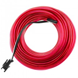 Cable electroluminiscente rosa de 2.3mm en bobina 5m con pilas