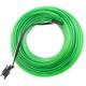 Cable electroluminiscente verde suave de 2.3mm en bobina 10m conectada a 220VAC