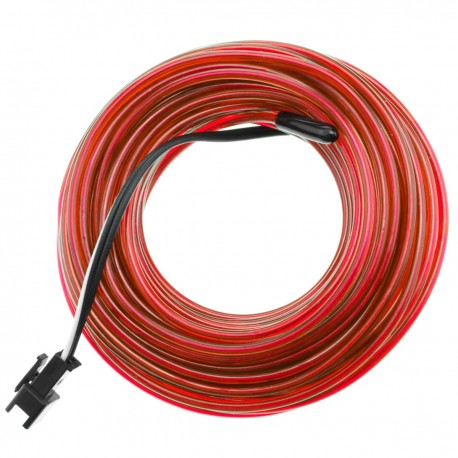 Cable electroluminiscente rojo de 2.3mm en bobina 10m conectada a 220VAC
