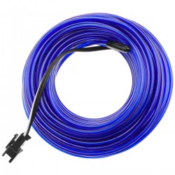 Cable electroluminiscente azul marino de 2.3mm en bobina 10m conectada a 220VAC