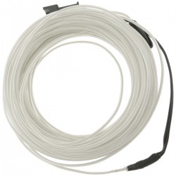 Cable electroluminiscente transparente-blanco de 1.3mm en bobina 10m de cable conectada a 220VAC