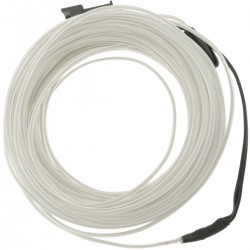 Cable electroluminiscente transparente-blanco de 3.2mm en bobina 10m de cable conectada a 220VAC
