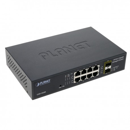 Planet 10" Gigabit web switch 10/100/1000Mbps 8xUTP + 2xSFP