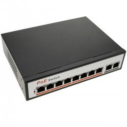 Switch PoE 10/100Mbps IEEE802.3af/at 2 puertos UTP y 8 puertos PoE