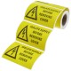 Rollo bobina de 100 etiquetas adhesivas para advertencia de riesgo eléctrico 75x50mm