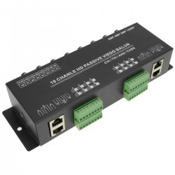 Transceptor de vídeo pasivo para rack 19" con 16 puertos BNC a 4 puertos RJ45 o Terminal Block