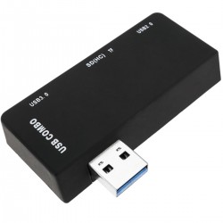 Concentrador con lector de tarjetas de memoria USB 3.0 SD MicroSD 5 Gbps