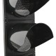 Semáforo para interior y exterior IP65 negro de 3 x 200mm de 220V con luces LED verde y roja