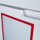 Marco magnético flexible rojo A4 para letreros con imán