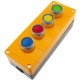 Caja de control de dispositivos eléctricos para 4 pulsador o interruptor de 22 mm amarillo