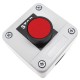 Caja de control con 1 pulsador momentaneo rojo 1NC