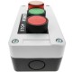 Caja de control con 2 pulsadores momentaneos verde 1NO rojo 1NC con luz piloto