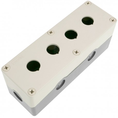 Caja de control de dispositivos eléctricos para 4 pulsadores o interruptores de 22 mm gris h-80mm