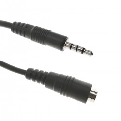 Cable de audio auricular y micrófono minijack 4 pin 3.5mm para macho a hembra de 1m