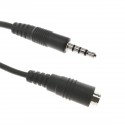 Cable de audio auricular y micrófono minijack 4 pin 3.5mm para macho a hembra de 5m