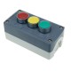 Caja de control de dispositivos eléctricos para 3 pulsadores o interruptores de 22 mm gris
