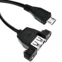 Adaptador Micro USB macho a USB 2.0 hembra para panel