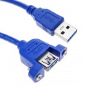 Cable USB 3.0 con contector para fijación a panel USB A macho a USB A hembra 50 cm
