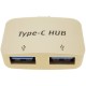 Concentrador hub OTG USB 2.0 USB tipo C a 2 puertos USB tipo A