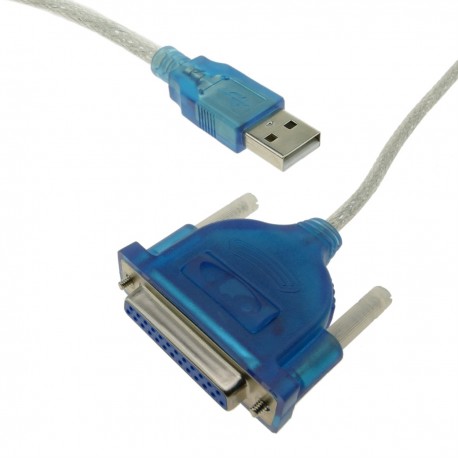 Cable conversor de USB a puerto paralelo A macho a DB25 hembra 1.5 m