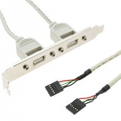 Adaptador USB de placa madre 2x5 pin a 2xAH bracket