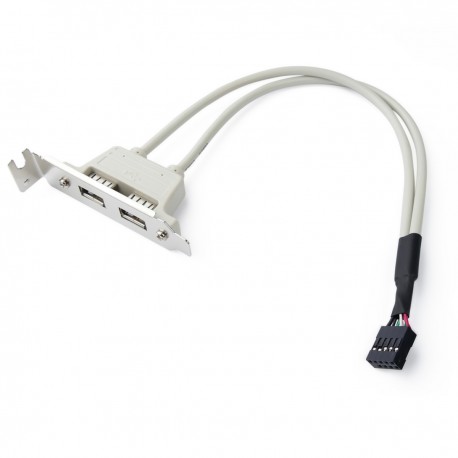 Adaptador USB de placa madre 2x5 pin a 2xAH bracket de perfil bajo