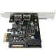Tarjeta PCIe a SuperSpeed USB 3.0 con 2 puertos externos y 1 interno de 19 pines