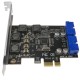 Tarjeta PCIe con 2 conectores internos USB 3.0 de 19 pines