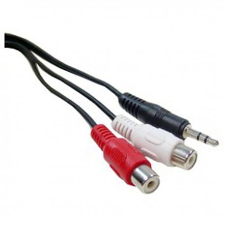 Cable Audio Stereo MiniJack 3.5-M a 2xRCA-H 1.8m