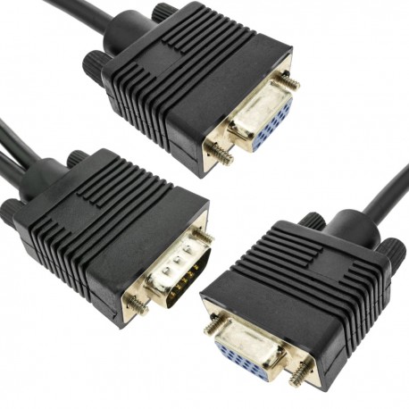 Cable duplicador pasivo tipo Y de 1 VGA a 2 VGA de 30cm