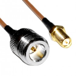 Cable coaxial RG316 N-hembra a rSMA-hembra 20cm