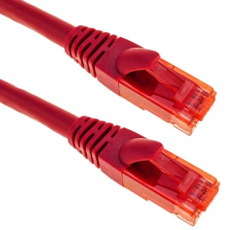 Cable de red ethernet LAN RJ45 UTP 24 AWG Ultra flexible Cat. 6A rojo 15 m