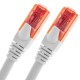 Cable de red ethernet LAN RJ45 UTP 24 AWG Ultra flexible Cat. 6A blanco 25 cm