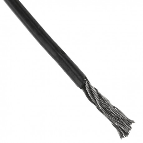 Cable de acero inoxidable de 2 mm. Bobina de 50 m. Recubierto de plástico negro