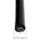 Cable de acero inoxidable de 6 mm. Bobina de 25 m. Recubierto de plástico negro
