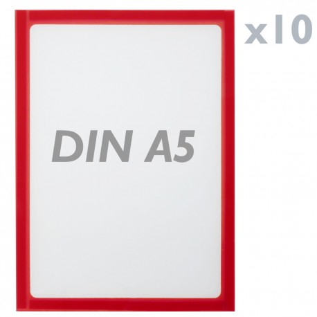 Marco magnético flexible rojo A5 para letreros con imán (10 unidades)