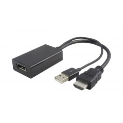 Adaptador Displayport V1.2 H a HDMI V1.4 M con usb negro