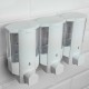 Dispensador de jabón transparente de ducha para pared. 3 x depositos rellenables