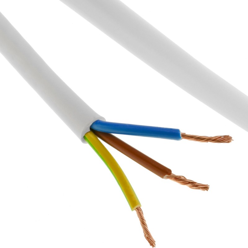 caja registradora textura Mirar furtivamente Bobina de cable eléctrico 25 m blanco 3x2.5mm - Hiper Electrón